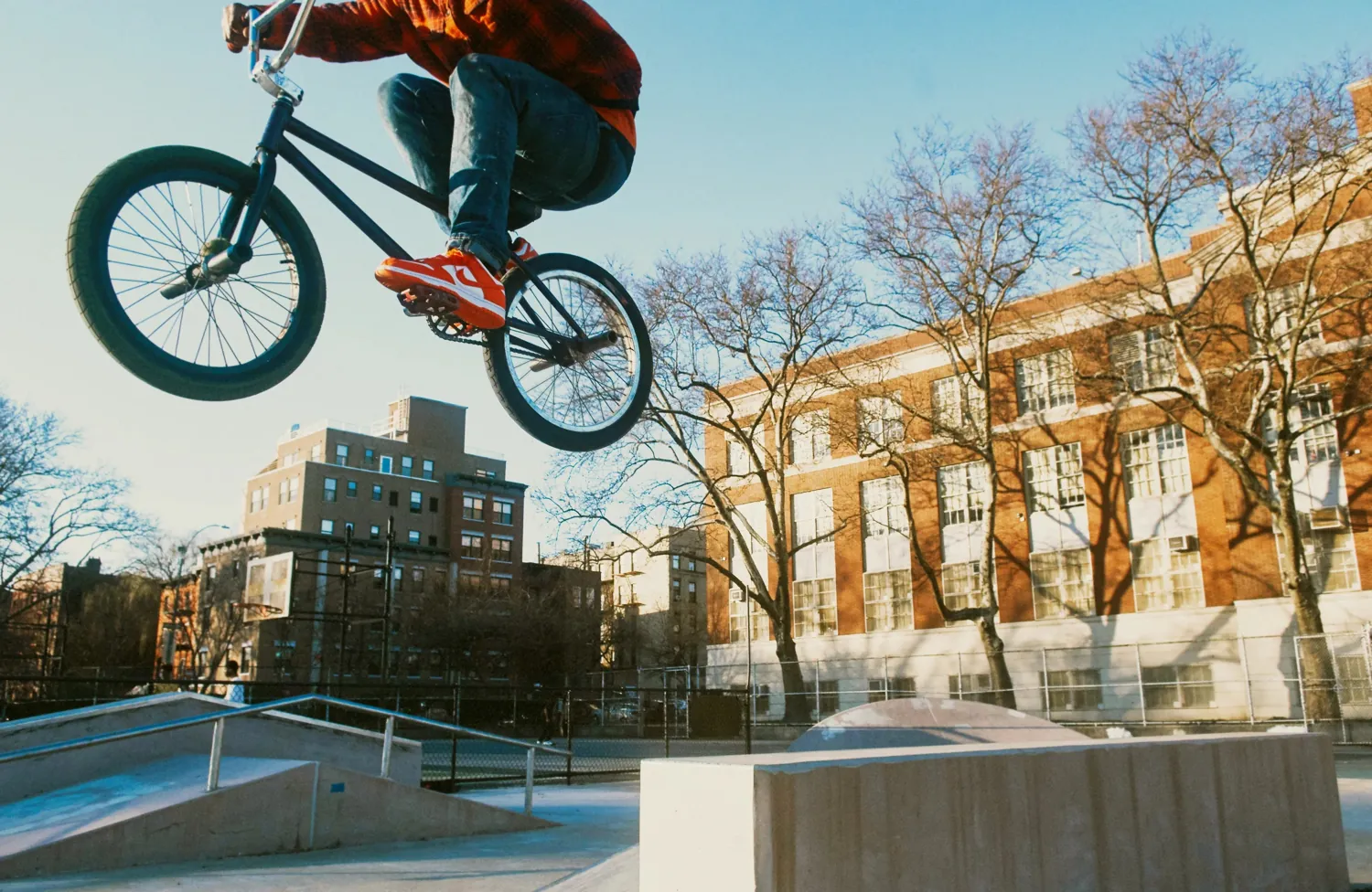 Desmond riding BMX in Sesinko’s 2020 Syracuse editorial